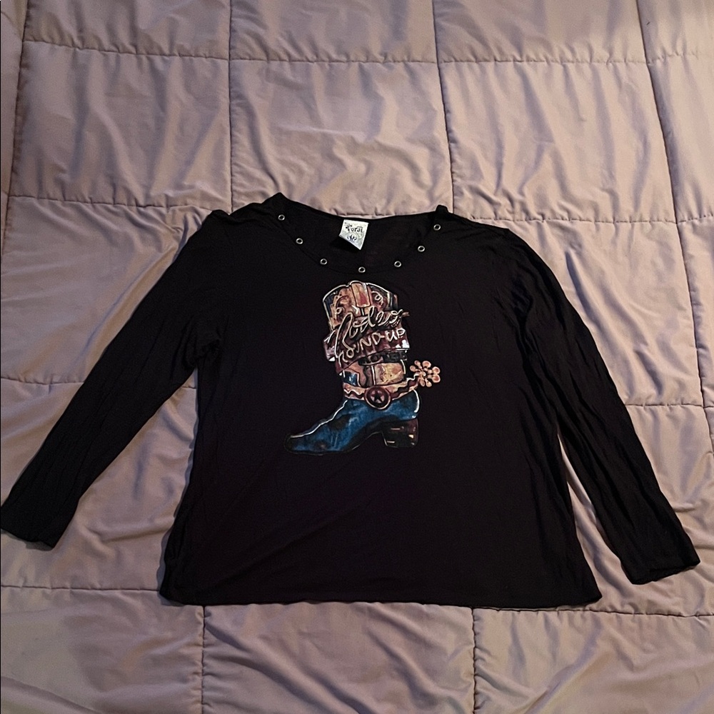 Vocal Black Long Sleeve Tee with Graphic Design